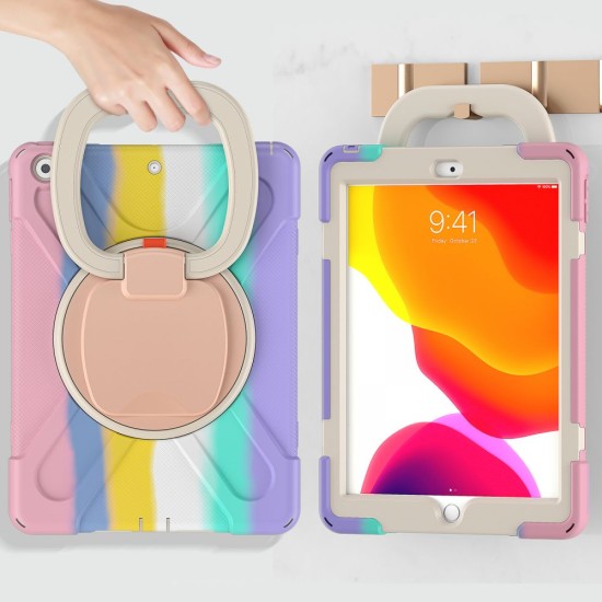 Tech-Protect X-Armor Back Case with Stand priekš Apple iPad 10.2 (2019 / 2020 / 2021) - Krāsains - triecienizturīgs silikona-plastikāta aizmugures apvalks ar statīvu un ekrāna aizsardzību
