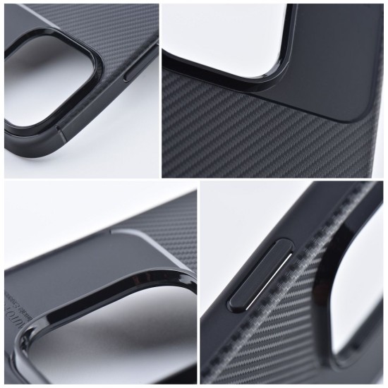 Carbon Premium Back Case priekš Apple iPhone 14 Pro - Melns - silikona aizmugures apvalks / bampers-vāciņš