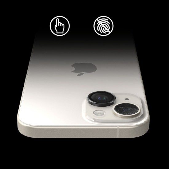 Ringke Camera Lens Tempered Glass protector priekš Apple iPhone 15 / 15 Plus - Melns - Aizmugurējās kameras aizsargstikls