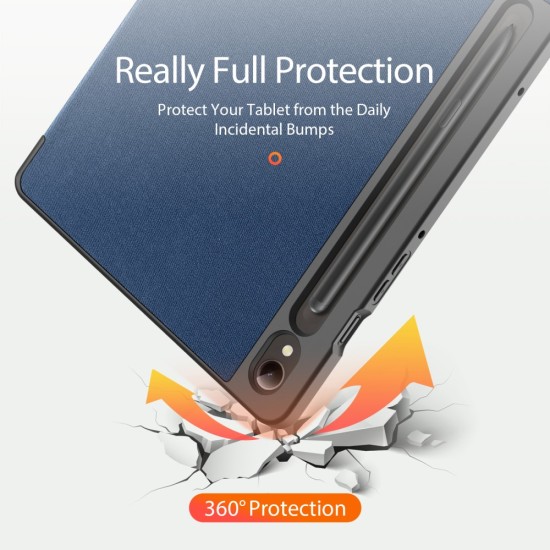 Dux Ducis Domo series priekš Samsung Galaxy Tab S9 Ultra X910 / X916 - Tumši Zils - sāniski atverams maciņš ar magnētu un stendu