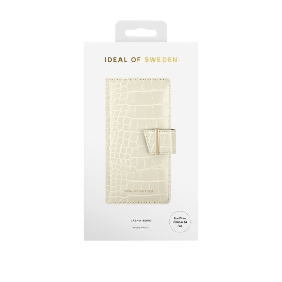 iDeal of Sweden Cora SS22 Wallet Case priekš Apple iPhone 11 - Cream Beige - mākslīgās ādas sāniski atverams maciņš ar bamperu uz magnēta