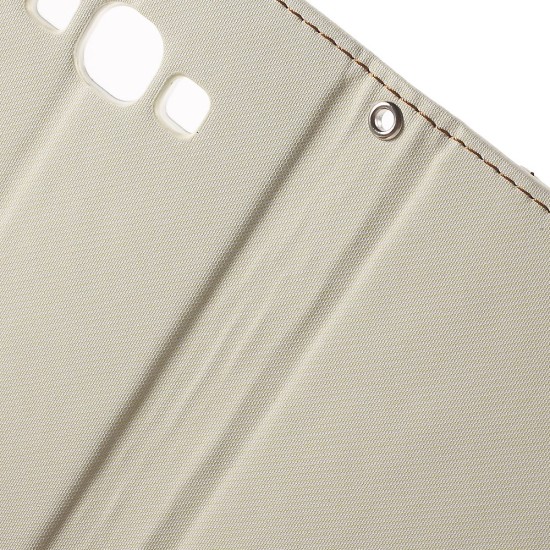 RoarKorea Simply Life Diary Samsung Galaxy J1 J100 - Balts - sāniski atverams maciņš ar stendu (ādas maks, grāmatiņa, leather book wallet case cover stand)