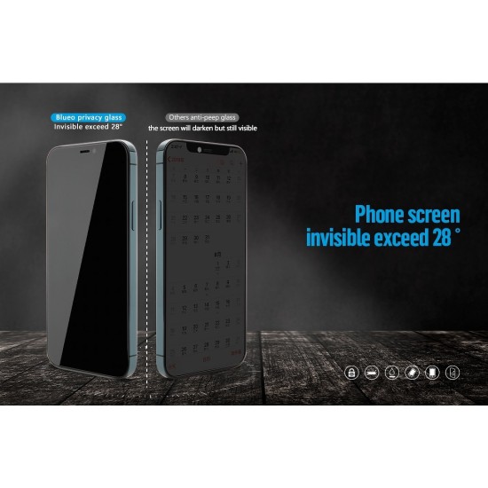 Mr. Monkey 5D Strong Privacy Full Glue Tempered Glass protector priekš Apple iPhone 17 - Melns - Ekrāna Aizsargstikls / Bruņota Stikla Aizsargplēve