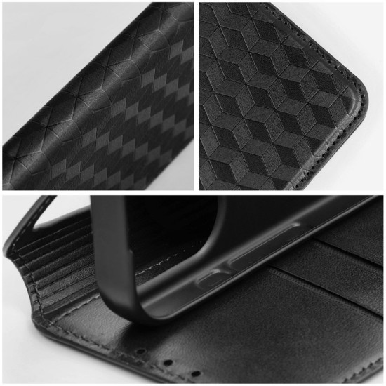Cubic Book Case priekš Samsung Galaxy A37 5G A376 - Melns - sāniski atverams maciņš ar magnētu un stendu