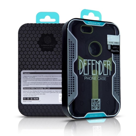 NILLKIN Defender II Series PC and TPU Combo Case priekš Apple iPhone 6s Plus / 6 Plus (5.5 inch) - Zaļš - silikona / plastikāta apvalks (bampers, vāciņš, lim TPU case cover, bumper)