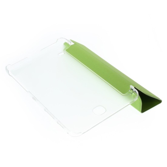 Green for Samsung Galaxy Tab 4 7.0-inch T230 / T235 Toothpick Grain Leather Tri-fold Stand Case - sāniski atverams maciņš ar stendu (ādas maks, grāmatiņa, leather book wallet case cover stand)
