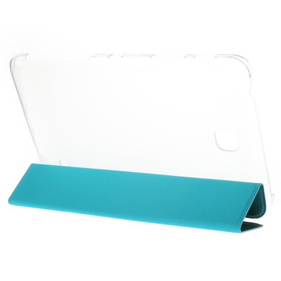 Blue for Samsung Galaxy Tab 4 7.0-inch T230 / T235 Toothpick Grain Leather Tri-fold Stand Case - sāniski atverams maciņš ar stendu (ādas maks, grāmatiņa, leather book wallet case cover stand)