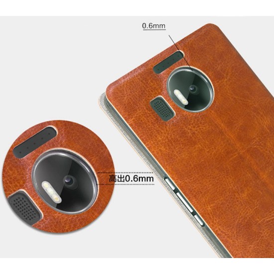 Mofi New Rui priekš Microsoft Lumia 950 XL - Rozā - sāniski atverams maciņš ar stendu (ādas maks, grāmatiņa, leather book wallet case cover stand)