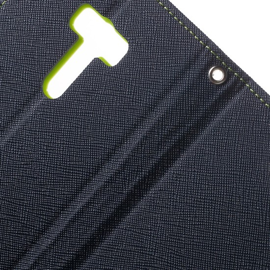 MERCURY GOOSPERY Wallet Leather Case for Asus Zenfone Selfie ZD551KL - Dark Blue - sāniski atverams maciņš ar stendu (ādas maks, grāmatiņa, leather book wallet case cover stand)