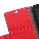Litchi Skin Leather Wallet Case for Microsoft Lumia 550 - Red - sāniski atverams maciņš ar stendu (ādas maks, grāmatiņa, leather book wallet case cover stand)