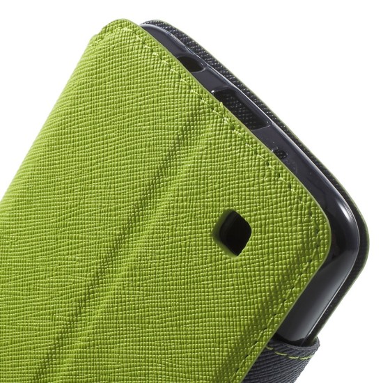 RoarKorea Fancy Diary View LG K8 K350 - Zaļš - sāniski atverams maciņš ar stendu un lodziņu (ādas maks, grāmatiņa, leather book wallet case cover stand)
