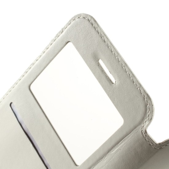 RoarKorea Noble View priekš Apple iPhone 4 / 4S - Balts - sāniski atverams maciņš ar stendu un lodziņu (ādas maks, grāmatiņa, leather book wallet case cover stand)