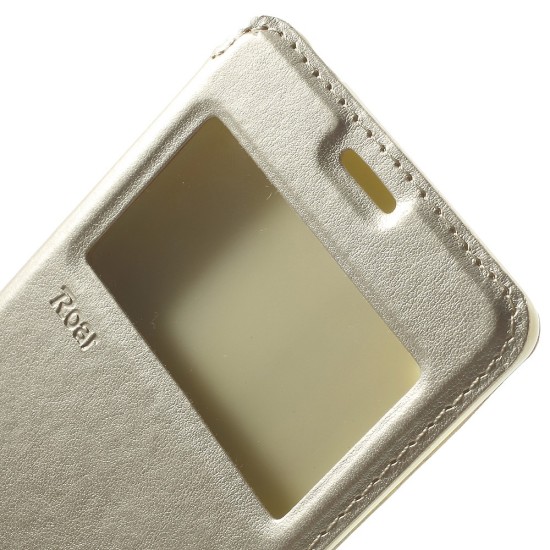 RoarKorea Noble View Sony Xperia XA F3111 / F3112 - Zelts - sāniski atverams maciņš ar stendu un lodziņu (ādas maks, grāmatiņa, leather book wallet case cover stand)