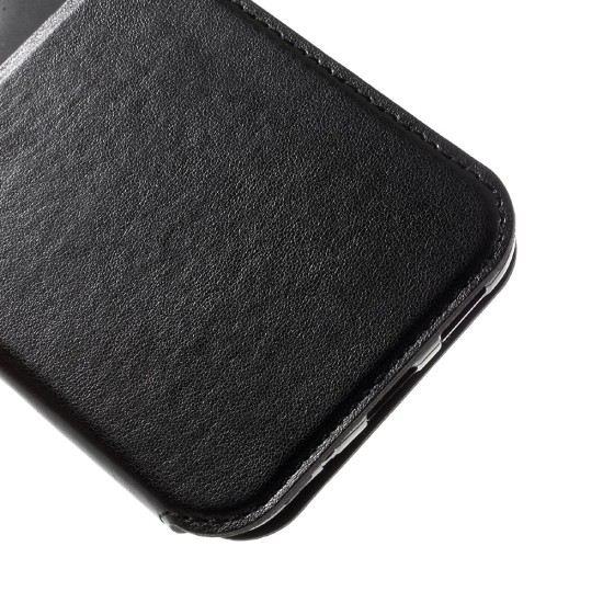 RoarKorea Noble View HTC One A9 - Чёрный - чехол-книжка с окошком и стендом / подставкой (кожаный чехол книжка, leather book wallet case cover stand)