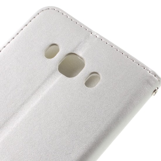 RoarKorea Only One Flip Case priekš HTC One M9 - Sudrabains - sāniski atverams maciņš ar stendu (ādas grāmatveida maks, leather book wallet cover stand)