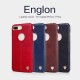 NILLKIN Englon Textured Leather Skin Hard Back Case priekš Apple iPhone 7 Plus / 8 Plus - Melns - ādas aizmugures apvalks (bampers, vāciņš, leather cover, bumper)