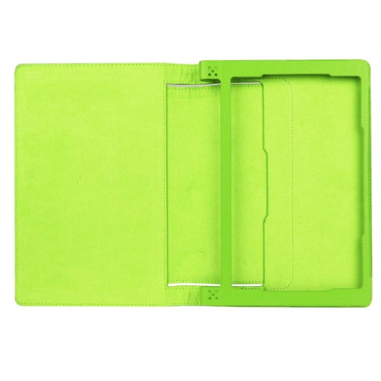 Litchi Texture PU Leather Tablet Case for Lenovo Yoga Tab 3 8.0 YT3-850F / YT3-850L - Green - sāniski atverams maciņš ar stendu (ādas maks, grāmatiņa, leather book wallet case cover stand)