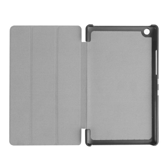 Tri-fold Stand PU Smart Auto Wake/Sleep Leather Case priekš Lenovo Tab 2 A8-50 / Tab 3 A8-50 / TB3-850M - White - sāniski atverams maciņš ar stendu