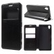 RoarKorea Noble View Sony Xperia X F5121 / F5122 - Melns - sāniski atverams maciņš ar stendu un lodziņu (ādas maks, grāmatiņa, leather book wallet case cover stand)
