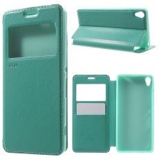 RoarKorea Noble View Sony Xperia XA F3111 / F3112 - Tirkīzs - sāniski atverams maciņš ar stendu un lodziņu (ādas maks, grāmatiņa, leather book wallet case cover stand)