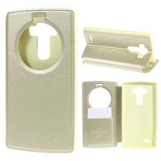 RoarKorea Noble View priekš LG G4 H815 Wake/Sleep - Zelts - sāniski atverams maciņš ar stendu un lodziņu (ādas maks, grāmatiņa, leather book wallet case cover stand)