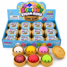 Mystery Bun Squishy Dumpling T05-195 - Dim Sum Krāsaina antistresa skvīša rotaļlieta kapsulā / varavīksnes pārsteigums