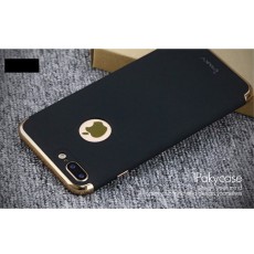 IPAKY 3-In-1 Electroplating PC Hard Back Cover priekš Apple iPhone 7 Plus - Melns - plastikas aizmugures apvalks (bampers, vāciņš, PU back cover, bumper shell)