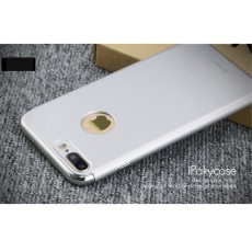 IPAKY 3-In-1 Electroplating PC Hard Back Cover priekš Apple iPhone 7 Plus - Sudrabains - plastikas aizmugures apvalks (bampers, vāciņš, PU back cover, bumper shell)