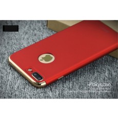 IPAKY 3-In-1 Electroplating PC Hard Back Cover priekš Apple iPhone 7 Plus - Sarkans - plastikas aizmugures apvalks (bampers, vāciņš, PU back cover, bumper shell)