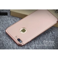 IPAKY 3-In-1 Electroplating PC Hard Back Cover priekš Apple iPhone 7 Plus - Rozā Zelts - plastikas aizmugures apvalks (bampers, vāciņš, PU back cover, bumper shell)