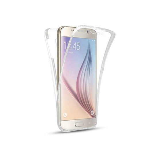 Full Body Case priekš Samsung Galaxy A7 (2016) A710 - Caurspīdīgs - divpusējās silikona aizmugures apvalks (bampers, vāciņš, slim TPU silicone case cover, bumper)
