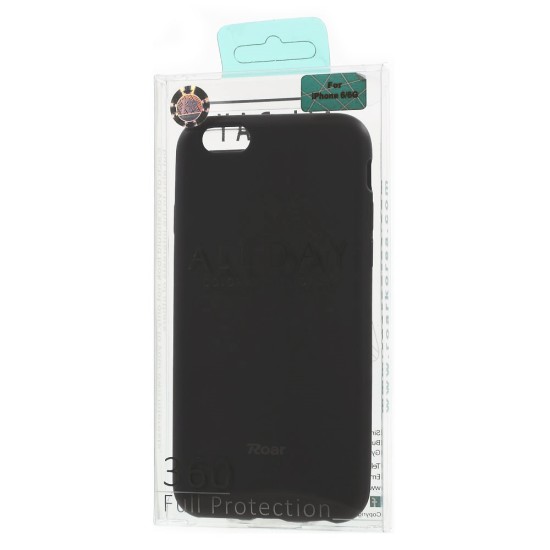 RoarKorea All Day Colorful Jelly Case priekš Huawei P8 Lite - Melns - matēts silikona apvalks (bampers, vāciņš, slim TPU silicone cover shell, bumper)