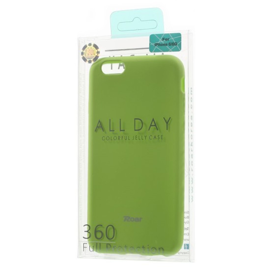 RoarKorea All Day Colorful Jelly Case priekš Huawei Y7 (2017) - Zaļš - matēts silikona apvalks (bampers, vāciņš, slim TPU silicone cover shell, bumper)