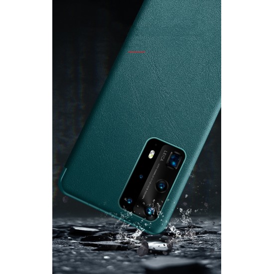 Smart View Window Touch Slide Wake / Sleep PU Leather Book Case priekš Huawei P40 Pro - Melns - sāniski atverams mākslīgas ādas maciņš ar lodziņu