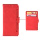 Leather Protector Book Case with Multiple Card Slots priekš Nokia 1.3 - Sarkans - sāniski atverams maciņš ar stendu un vairākām kabatiņām