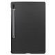 Tri-fold Stand PU Smart Auto Wake/Sleep Leather Case priekš Samsung Galaxy Tab S7 Plus T970 / T976 / Tab S8 Plus X800 / X806 - Melns - sāniski atverams maciņš ar stendu