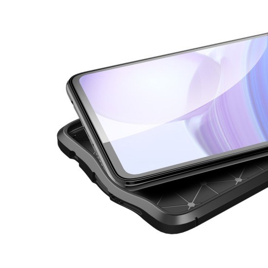 Litchi Skin PU Leather Coated TPU Mobile Phone Case priekš Xiaomi Poco X3 NFC / X3 Pro - Melns - ādas imitācijas triecienizturīgs silikona aizmugures apvalks / maciņš-bampers