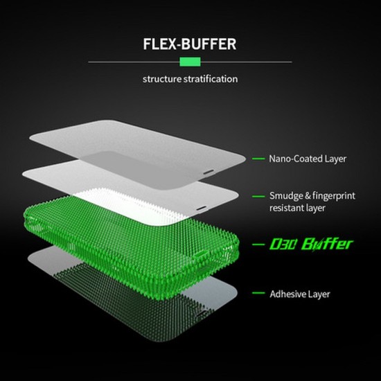 Bestsuit 5D Flex-Buffer Hybrid Antibacterial Tempered Glass priekš Apple iPhone 11 Pro / X / XS - hibrīds antibakteriāls ekrāna aizsargstikls / aizsargplēve