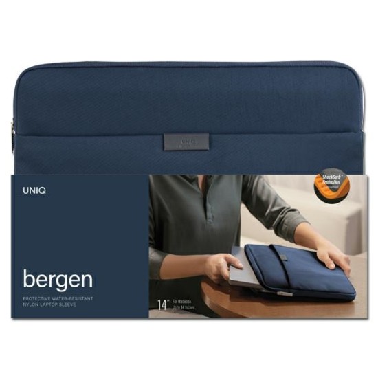 Uniq Bergen Laptop Sleeve Bag for 14" Soma portatīvajam datoram - Zila - Computer Laptop / Notebook Bag / Datorsoma