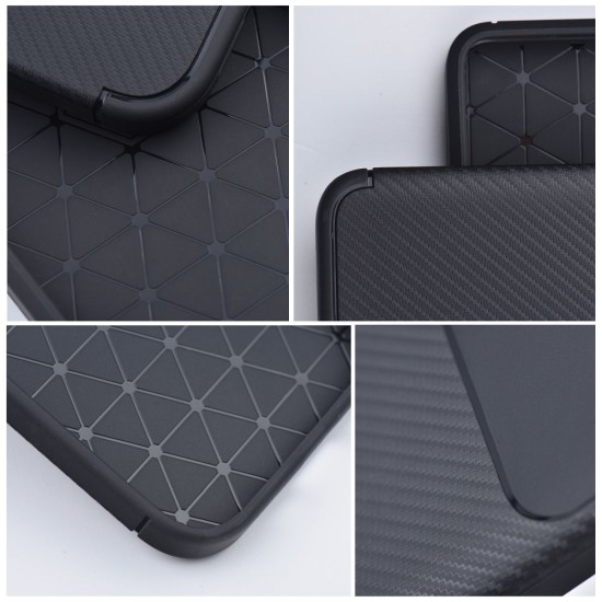 Carbon Premium Back Case priekš Apple iPhone 14 Pro Max - Melns - silikona aizmugures apvalks / bampers-vāciņš