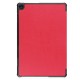 Tri-fold Stand PU Smart Auto Wake/Sleep Leather Case priekš Lenovo Tab M10 3rd Gen TB-328 - Sarkans - sāniski atverams maciņš ar stendu