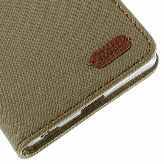 RoarKorea Simply Life Diary Sony Xperia Z3 Plus E6553 / Z4 - Haki Zaļš - sāniski atverams maciņš ar stendu (ādas maks, grāmatiņa, leather book wallet case cover stand)