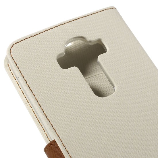 RoarKorea Simply Life Diary LG G4 H815 - Balts - sāniski atverams maciņš ar stendu (ādas maks, grāmatiņa, leather book wallet case cover stand)