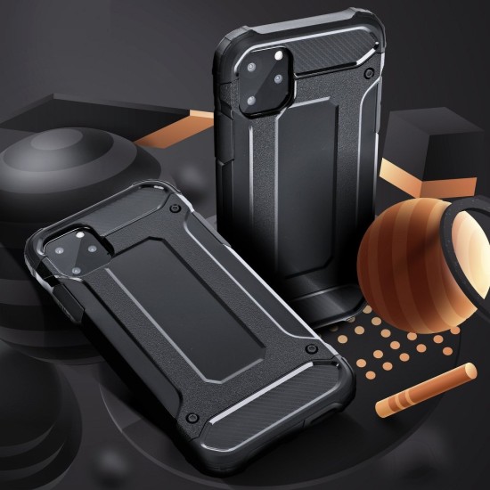 Forcell Armor Case priekš Samsung Galaxy S21 G991 - Melns - triecienizturīgs silikona aizmugures apvalks / bampers-vāciņš