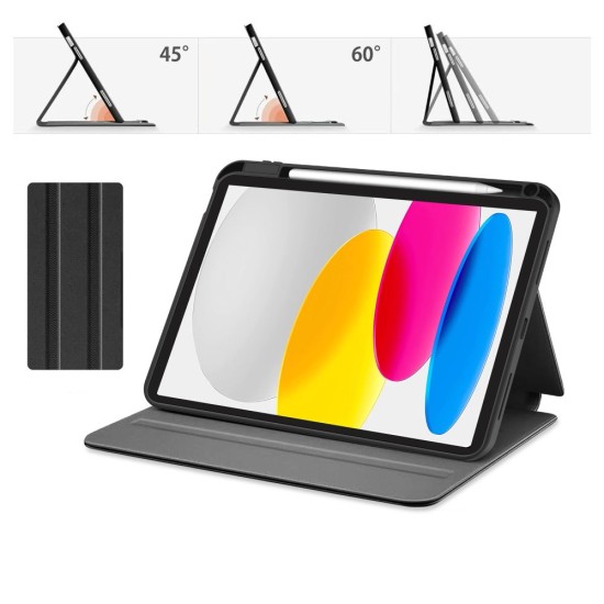 Tech-Protect Lamano Case priekš Apple iPad 10.9 (2022) / 11 (2025) - Puķains - sāniski atverams maciņš ar magnētu un stendu