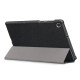 Tri-fold Stand PU Smart Auto Wake/Sleep Leather Case priekš Lenovo IdeaTab 11 TB-336 - Melns - sāniski atverams maciņš ar stendu