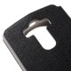 Sand-like Texture Leather Stand Case for LG G4 Beat / G4S H735 Window View - Black - sāniski atverams maciņš ar lodziņu un stendu (ādas maks, grāmatiņa, leather book wallet case cover stand)