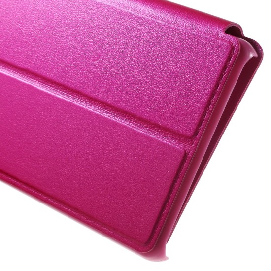 View Window Leather Case for Huawei Ascend P8 Lite - Rose - sāniski atverams maciņš ar lodziņu un stendu (ādas maks, grāmatiņa, leather book wallet case cover stand)