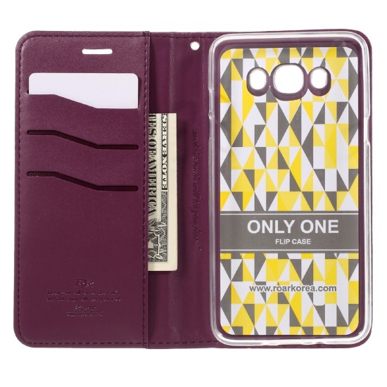 RoarKorea Only One Magnet Flip Case priekš LG K10 K420 / K430 - Bordo - magnētisks sāniski atverams maciņš ar stendu (ādas grāmatveida maks, leather book wallet cover stand)