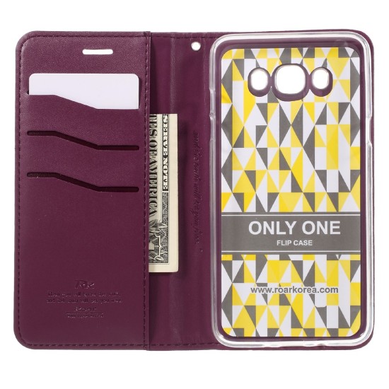 RoarKorea Only One Flip Case priekš HTC One M9 - Bordo - sāniski atverams maciņš ar stendu (ādas grāmatveida maks, leather book wallet cover stand)